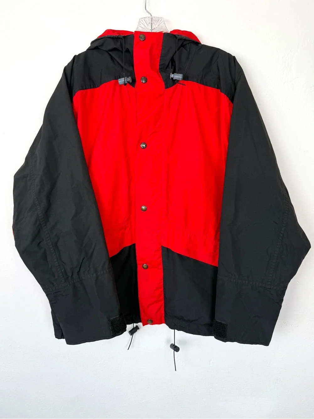 Vintage The North Face Size M Gore-Tex Red Black Hooded Jacket